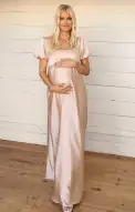 Nora Maxi Dress ~ Champagne Luxe Satin(XXS)