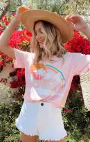 Travis Tee ~ Tropical Rainbow Graphic(XS)
