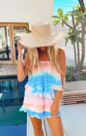 Thelma Ruffle Romper ~ MUmaid Waves(XS)