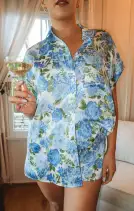 Glam Time Shorts ~ Cottage Floral Blue(XXS)