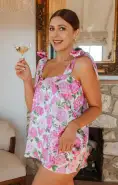 Makeup Tank ~ Cottage Floral Pink(XXS)