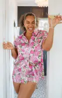 Glam Time Shorts ~ Cottage Floral Pink(XXS)