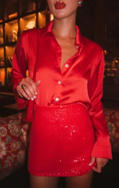 All Night Skort ~ Red Sequins(XS)
