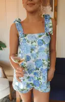 Makeup Tank ~ Cottage Floral Blue(XXS)