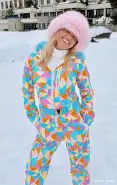 Snow Bunny Ski Suit ~ Triangle Geo(XS)