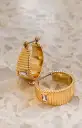 LUV AJ The Francois Ridged Hoop Earrings ~ Gold Plated