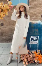 Montreal Midi Dress ~ Cream Cable Knit(XS)