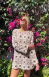Mamacita Coverup ~ Neutral Flower Crochet(XS)