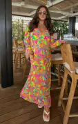 Santos Cover Up ~ Neon Tropics(XS)