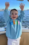 Davis Sweatshirt ~ Blue Mini Graphic(1T)