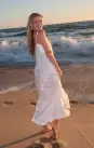 Uptown Slip Dress ~ White Shell Satin(XS)