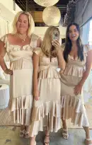 Reese Ruffle Dress ~ Champagne Luxe Satin(XXS)