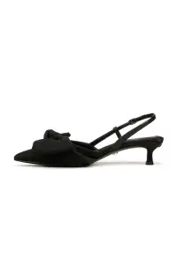 Sam Edelman Treena Bow Slingback Kitten Heel ~ Black(6)