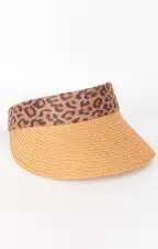 Wild One Straw Visor Hat ~ Leopard(OS)