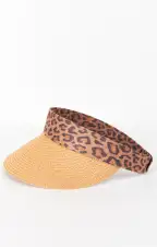 Wild One Straw Visor Hat ~ Leopard(OS)
