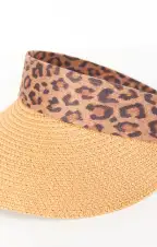 Wild One Straw Visor Hat ~ Leopard(OS)