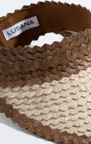Lusana Banded Baha Visor ~ Brown and Off White(OS)