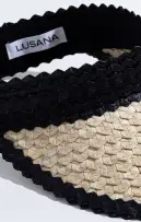 Lusana Banded Baha Visor ~ Black and Off White(OS)