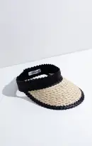 Lusana Banded Baha Visor ~ Black and Off White(OS)