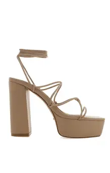 Billini Maude Platform Wrap Up Heel ~ Parchment(6)