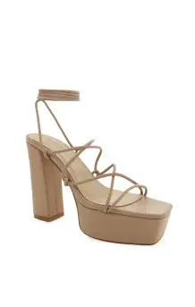 Billini Maude Platform Wrap Up Heel ~ Parchment(6)