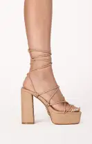 Billini Maude Platform Wrap Up Heel ~ Parchment(6)
