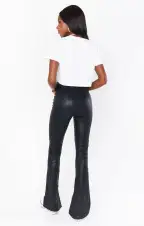 Nashville Pull On Flare ~ Black Faux Leather(XS)