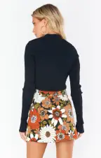 Tyra Belted Skirt ~ Hutton Floral Corduroy(XS)