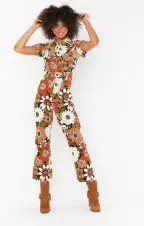 Cropped Everhart Jumpsuit ~ Hutton Floral Corduroy(XS)