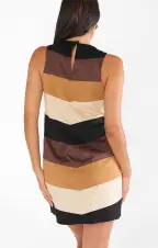 Mod Mini Dress ~ Faux Suede Chevron(XS)
