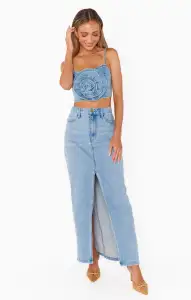 Flower Top ~ Stone Blue(XS)
