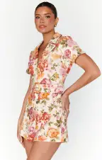 Outlaw Romper ~ Ivory Hillside Floral Denim(XS)