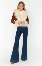 Penny Lane Cropped Coat ~ Saddle Brown Cord w/Faux Fur(XS)