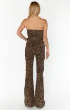 Santa Fe Jumpsuit ~ Leopard Latte Denim(XS)
