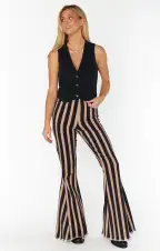 Berkeley Bells ~ Sepia Stripe Denim(XS)