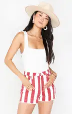 Arizona High Waisted Shorts ~ Candy Stripe(24)