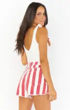 Arizona High Waisted Shorts ~ Candy Stripe(24)