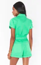 Cannon Romper ~ Green Denim(XS)