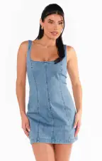 Steph Mini Dress ~ Gloomy Blue(XS)
