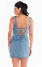 Steph Mini Dress ~ Gloomy Blue(XS)