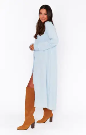 Wilmington Long Shirt Dress ~ Light Chambray(XS)