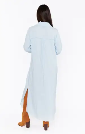 Wilmington Long Shirt Dress ~ Light Chambray(XS)