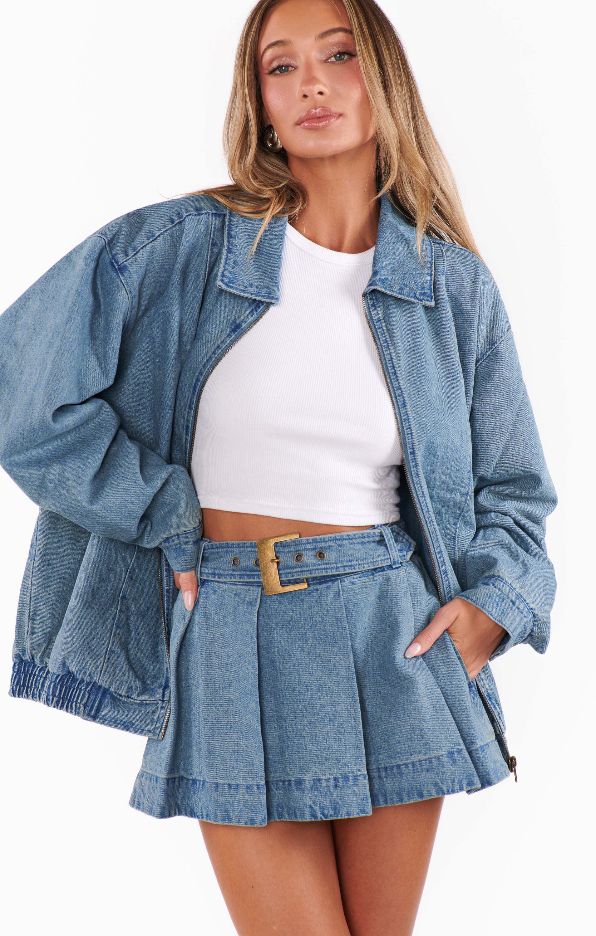 Carter Bomber Jacket ~ Ozone Indigo