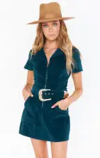Outlaw Dress ~ Jade Corduroy(XS)
