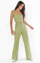 Tribeca Trouser ~ Sage Faux Leather(XS)