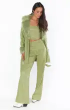 Tribeca Trouser ~ Sage Faux Leather(XS)