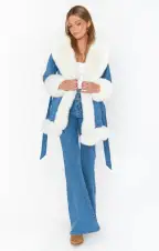 Hudson Coat ~ Sky Rider with Faux Fur(XS)