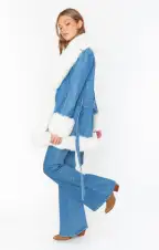 Hudson Coat ~ Sky Rider with Faux Fur(XS)