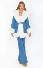 Hudson Coat ~ Sky Rider with Faux Fur(XS)