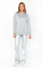 Nashville Pull On Flare ~ Silver Faux Leather(XS)